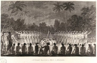‘A Night Dance by Men  in Hapaee’  c 1774.