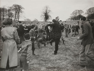 Shrove Tuesday football in Alnwick  1953.