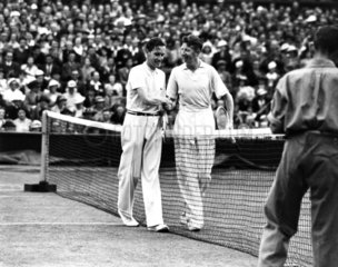 Tennis players Donald Budge and Von Cramm  1935.