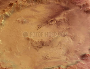 Close-up view of Crater Galle on Mars  c 2004-2006.