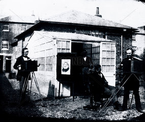 Fox Talbot at the Reading photographic establishment  c 1845.