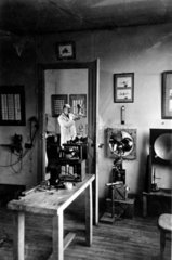 Lucien Bull in his laboratory at the Marey Institute  Paris  c 1954.