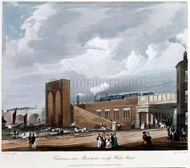 Entrance into Manchester across Water Street  1836.
