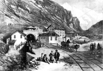 Mount Cenis tunnel  Franco-Italien border  1869.