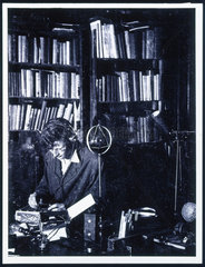 Arthur C Clarke in his study  aged about 18  c 1936.