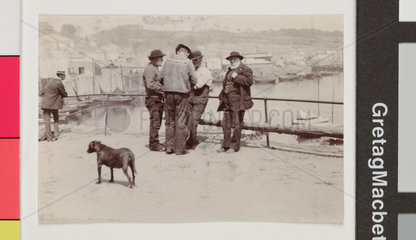 Snap-shot of the Newlyn harbourside  c early 20th century.