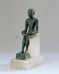 Bronze seated figurine of the young Imhotep  900 BC - 300 BC.