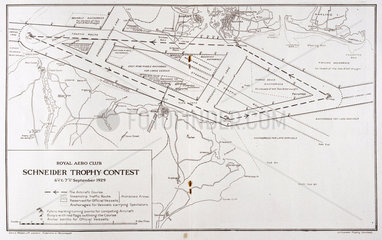 Route of the Schneider Trophy contest  Hampshire  September 1929.
