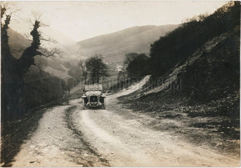 Motor car driving near Llangollen  North Wales  c 1912.