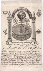 Trade card of Thomas Wright  mathematical instrument maker.
