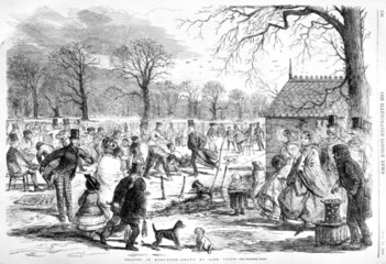 People skating in Hyde Park  1857.