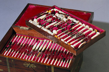 Chest of dental instruments  c 1840-1870.