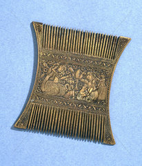 Brass comb  Persian  1801-1910.