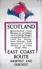 'Scotland - East Coast Route'  LNER poster  1926.