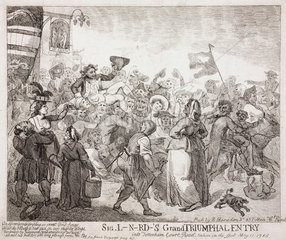 ‘Signor Lunardi’s Grand Triumphal Entry’  13 May 1785.