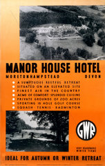 ‘Manor House Hotel  ’  GWR poster  1923-1947.