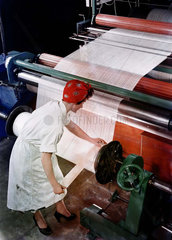 Preparing a warp from nylon yarn  British Nylon Spinners Ltd  Pontypool  1957.