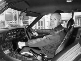Bill Shankly in his car  October 1975.