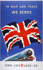 ‘In War and Peace’  GWR/LMS/LNER/SR poster  1939-1945.