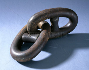 Two links of anchor chain forged from puddled iron  1780-1869.