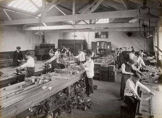 Workers making candelabra  Doncaster works  South Yorkshire  c 1916.