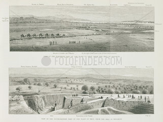 Two views of the Plain of Troy  from the Hill of Hissarlik  Turkey  1871-1875.