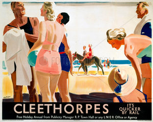 ‘Cleethorpes: It’s Quicker by Rail’  LNER poster  1930.