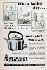 Advertisement for a Bescol electric kettle  1949.