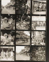 Contact sheet of street scenes in Peshawar  Pakistan  February 1961.