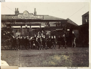 Children outside a pub  c 1895.