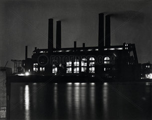 Lots Road Power Station at night  Chelsea  London  26 November 1931.