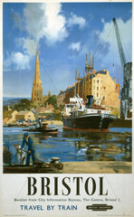 ‘Bristol - Travel by Train'  BR (WR) poster  1948-1965.