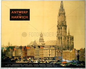 ‘Antwerp via Harwich’  LNER poster  1923-1947.