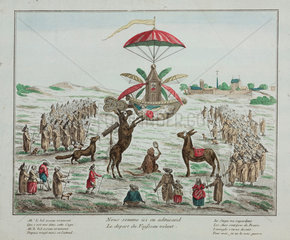 The ascent of Blanchard’s ‘Vaisseau Volant’  2 March 1784.