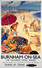 ‘Burnham-on-Sea’  BR (WR) poster  c 1950s.
