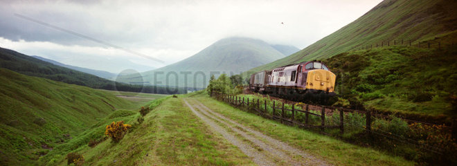 Freight train  Banavie  Scottish Highlands  2000.