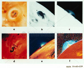 Volcanoes on Io  one of the moons of Jupiter  1979.