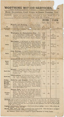 Worthing Motor Services Ltd bus timetable  1910.
