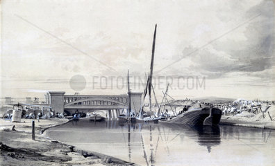 Bridge over the Regents Canal  London  April 1837.