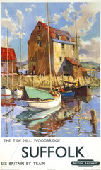 'The Tide Mill  Woodbridge  Suffolk’  BR poster  c 1950s.