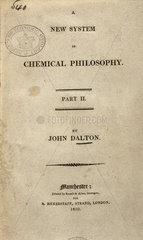 Title page from Dalton’s 'A New System of Chemical Philosophy'’  1810.