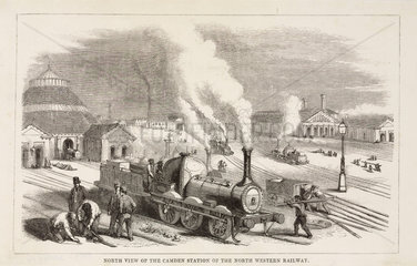 'North view of the Camden Station of the North Western Railway'  19th century.