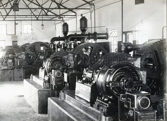 Interior of pump house at Tampico oil refinery  Mexico  c 1913.