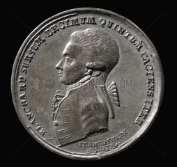 Medal commemorating the balloon ascent of Blanchard  Germany  1785.