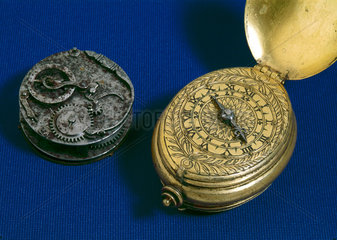 Early German watch and watch movement  16th century.
