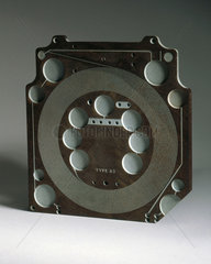 Passive component plate  type A3  for Sargrove sprayed-circuit radio  1947.