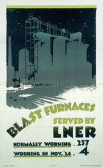 ‘Blast Furnaces Served by LNER’  LNER poster  1926.
