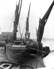 Sailing barge  River Thames  London  c 1920s.