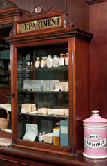 Shop fitting from The Old Pharmacy  Hexham  late 19th early 20th century.