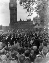 Churchill in a crowd as he makes his way to